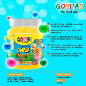 Gomitas de Omega 3 + Colina + B 12 + Potasio