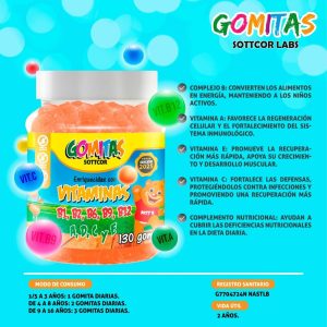 Gomitas de Vitamina B (1-2-6-9-12) + Vit A + Vit C + Vit D + Vit E